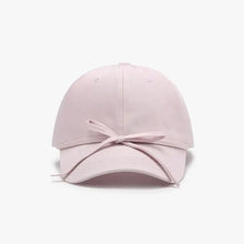 Tied Bow Cotton Baseball Cap Blush Pink One Size Hats