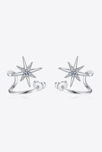 Moissanite Star Rhodium-Plated Earrings Silver One Size