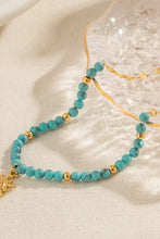 Turquoise Beaded 18K Gold-Plated Sun Shape Pendant Necklace Necklaces