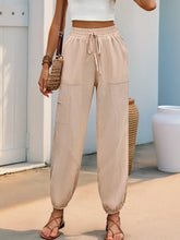 Perfee Elastic Waist Joggers with Pockets