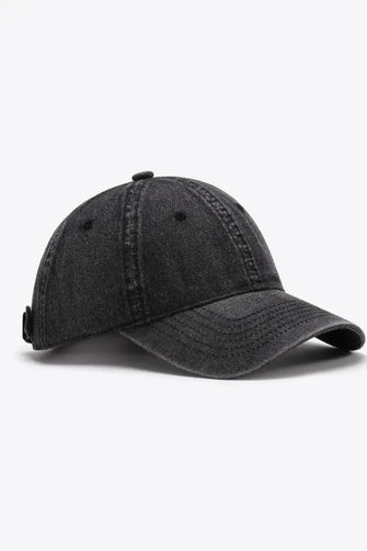 Plain Adjustable Baseball Cap Black One Size Hats