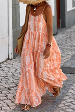 Printed Scoop Neck Maxi Cami Dress Orange
