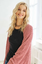 ADORA Popcorn Knit Open Front Long Sleeve Cardigan