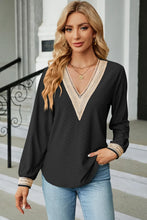 V-Neck Long Sleeve T-Shirt Black