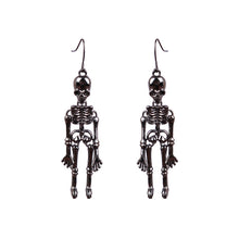 Skeleton Alloy Earrings Black One Size