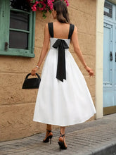 Sweetheart Neck Wide Strap Midi Dress White Casual Dresses