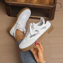 Lace Up Platform Sneakers White Woman Sneakers