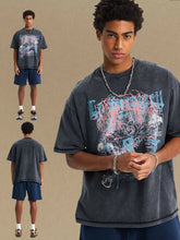 Men's Graphic Round Neck Half Sleeve T-Shirt Black