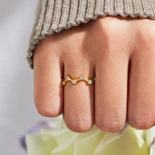 18K Gold-Plated 925 Sterling Silver Zircon Ring Gold