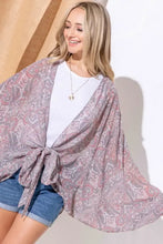And The Why Sheer Front Tie Knot Oversized Kimono Wrap Cover Up Woman Outerwear
