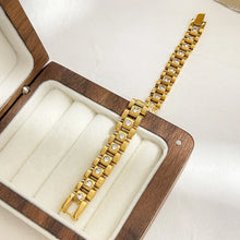 18K Gold-Plated Inlaid Rhinestone Chain Bracelet