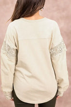 Notched Crochet Long Sleeve Sweatshirt Woman Sweatshirts