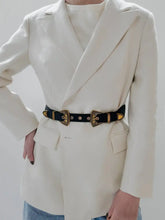 Double Buckle PU Leather Belt Belts