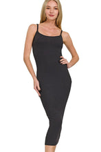 Zenana Ribbed Bodycon Midi Dress BLACK