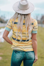 Multicolored Striped Round Neck Tee Shirt Woman T Shirts