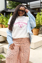 Simply Love Full Size CANDY CANES Short Sleeve T-Shirt White