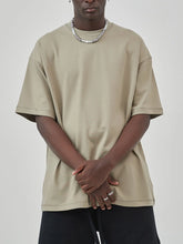 Men's Round Neck Drop Shoulder T-Shirt Khaki