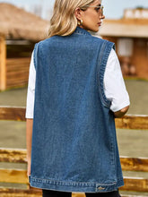 Button Down Denim Vest Woman Outerwear