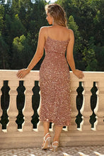 Spaghetti Strap Slit Midi Dress Cocktail Dress