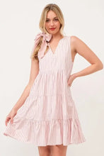 Lime 'N' Chili Striped Sleeveless V-Neck Tiered Dress Casual Dresses