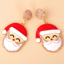 Rhinestone Alloy Santa Earrings Earrings