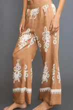 Umgee Full Size Border Print Wide Leg Pants Plus Size