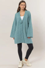 HYFVE Front Rosette Longline Slit Sweater Cardigan Woman Outerwear
