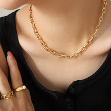 Titanium Steel Chain Necklace Gold One Size