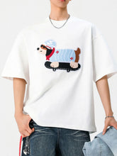 Men's Plus Size Graphic Round Neck Half Sleeve T-Shirt White