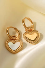Inlaid Shell Heart Drop Earrings Earrings