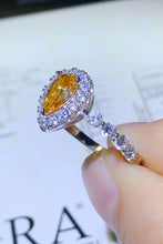 1 Carat Moissanite Contrast Teardrop Ring Rings