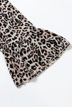 Leopard Notched Long Sleeve Maxi Dress Woman Maxi Dress