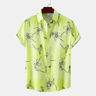 Men's Plus Size Short Sleeve Hawaiian Shirt Lime