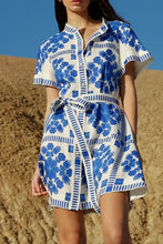 Printed Tie Waist Short Sleeve Dress Casual Dresses