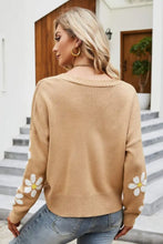 Floral Ribbed Trim Drop Shoulder Cardigan Woman Outerwear