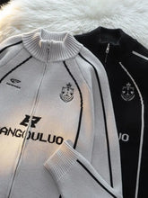 Men's Zip-Up Cardigan with Accent Stripes Cardigans