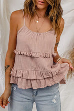 Ruffled Scoop Neck Sleeveless Cami Tanks & Camis