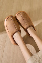 Thermal Round Toe Platform Slippers Caramel