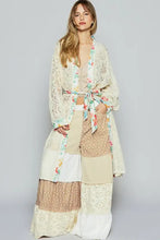 POL Floral Trim Lace Open Front Longline Cardigan Woman Outerwear