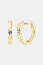 Moissanite 925 Sterling Silver Huggie Earrings Gold One Size