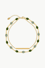 Alloy Double-Layered Bracelet Gold Green One Size