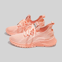 Mesh Lace-Up Platform Athletic Shoes Watermelon pink