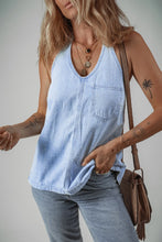 Backless Halter Neck Denim Top