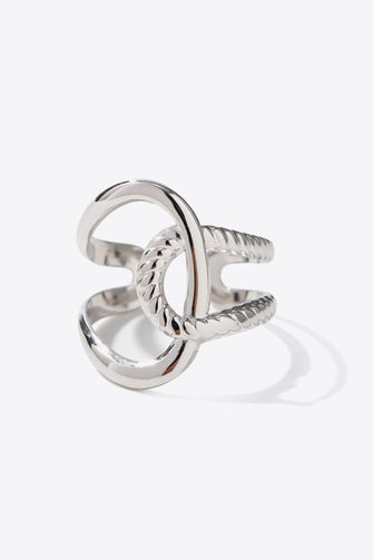 Modern Copper Open Ring Silver One Size