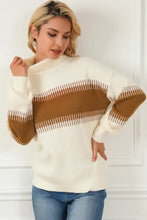Contrast Turtleneck Long Sleeve Sweater Sweater Pullovers