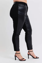 Black judy blue plus size faux leather skinny pants with stretch fabric blend and sleek modern design