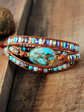 Triple-Layer Natural Stone Bracelet Aqua One Size Necklaces