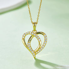 Moissanite 925 Sterling Silver Heart Shape Necklace Gold One Size