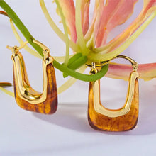 Resin Copper U Shape Earrings Fashion Jewelry