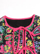 Tied Printed Long Sleeve Jacket Woman Outerwear